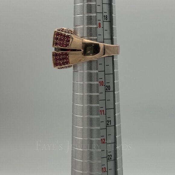 LeVian's Carlo Viani® Unisex Garnet Chocolate Diamond Ring - Picture 9 of 10